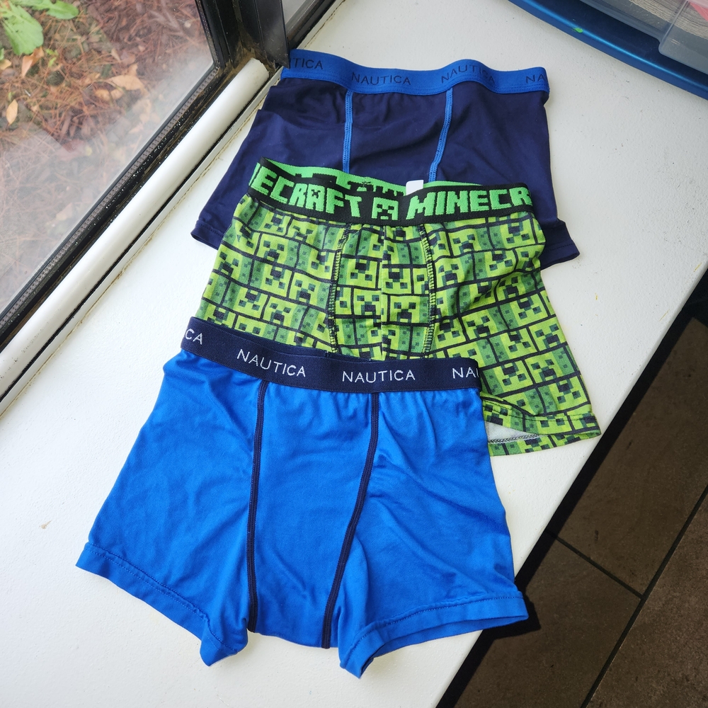Nautica and Minecraft Bundle Of 3 Pieces Boxer Briefs Set Size 6/7